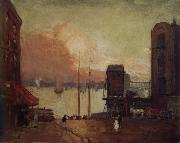 Robert Henri Cumulus Clouds,East River oil painting artist